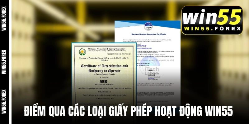 Điểm qua các loại giấy phép hoạt động WIN55
