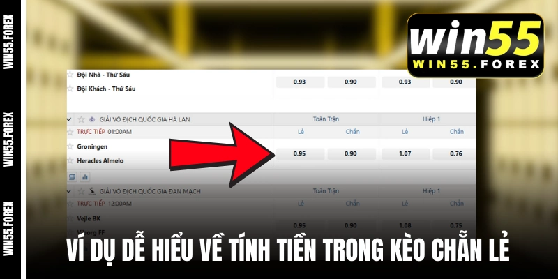 Ví dụ dễ hiểu về tính tiền trong kèo chẵn lẻ